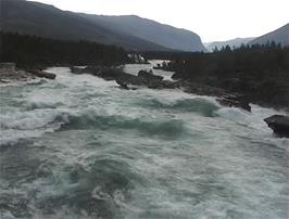 The River Otta at Dønfoss, in full flow today, 6.6 miles from Skjåk youth hostel